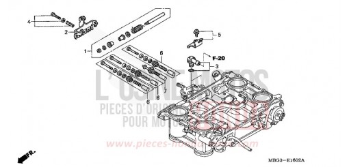 CORPS DE PAPILLON (PIECES CONSTITUTIVES) VFR800FIX de 1999
